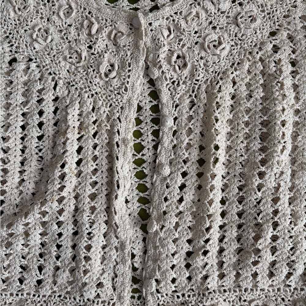 Cream Crochet Sweater - Picture 3 of 5